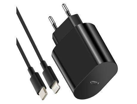Carregador Ultrarrápido Usb-C Lightning para Apple MAYAXESS Plástico Preto