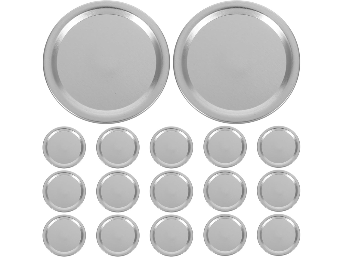 Conjunto De 100 Tampas Alumínio Para Potes Conserva Com Vedação Hermética, Ideais Para Armazenar Alimentos E Conservar