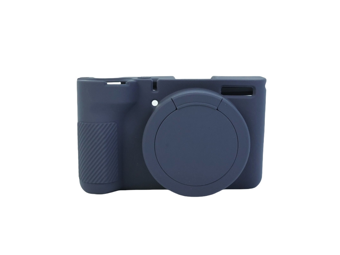 Capa Protetora Silicone HEXINYIGJLY para Canon Powershot V1antirriscos, Acesso Tripé, Tampa de Lente Azul Escuro