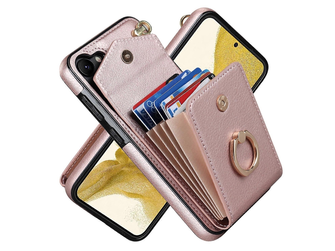Capa Para Celular Com Suporte De Anel E Compartimento Para Cartão Rfid Para Samsung Galaxy S23+ 5g