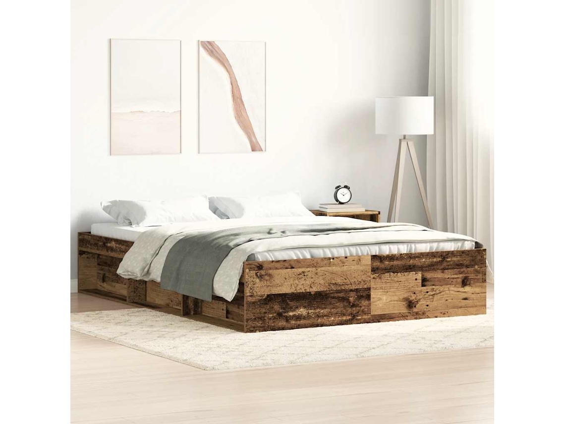 Estrutura De Cama Sem Colchão 160x200cm Derivados De Madeira