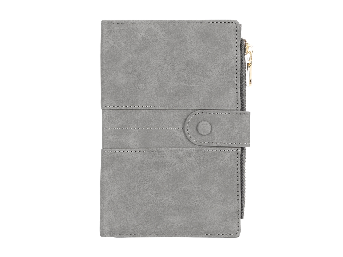 Funda Para Passaporte Rfid Para Mulher, Funda Impermeável De Couro Sintético Para Viagens De Negócios, Cor Cinza