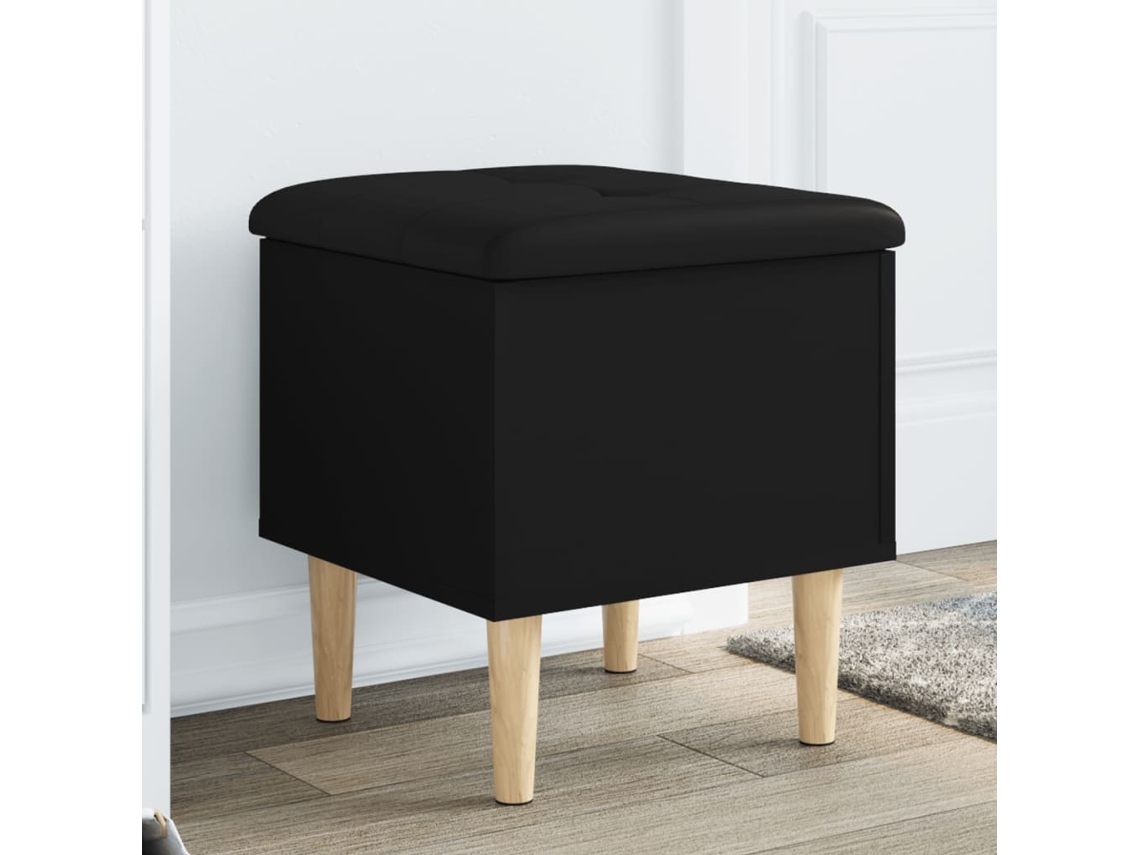 Vidaxl Banco De Arrumação 42x42x46 Cm Derivados De Madeira Preto