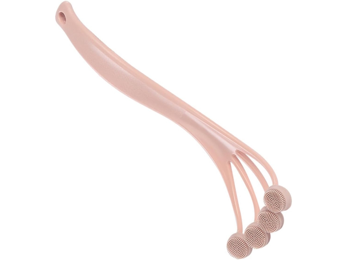 Escova De Banho Ukcoco Com Cabo Longo Plástico Rosa, Fácil De Segurar Para Limpeza Da Pele No Banho