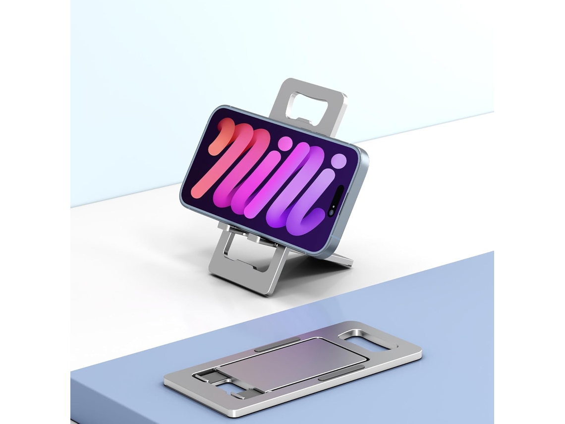 Suporte Dobrável De Alumínio Para Celular Com Abridor De Garrafas - Mesa Portátil E Ajustável, Ideal Para Viagens E Uso Com Todos Os Smartphones E Min