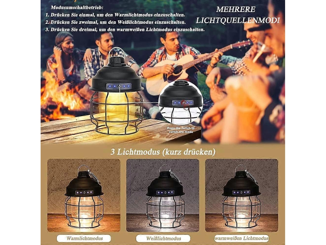 Lanterna De Camping Led, Recarregável E Impermeável Para Suas Aventuras Ao Ar Livre. Olysi Shop