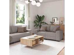 Vidaxl Conjunto De Sofá De 2 Peças Com Almofadas Em Tecido Taupe