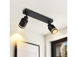 Nettlife Candeeiro De Teto Com Focos Preto Moderno 2 Luzes Metal Gu10 Ajustável Para Interior, 25 W, Orientáveis, Para Sala, Quarto