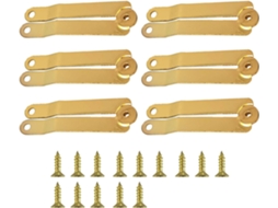 Conjunto De 6 Dobradiças Dobráveis Com Acabamento Dourado. Fácil