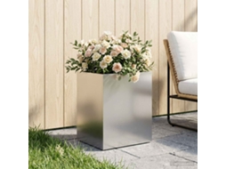 Vidaxl Vaso De Jardim Prateado 40 X 30 X 40 Cm Aço Inoxidável