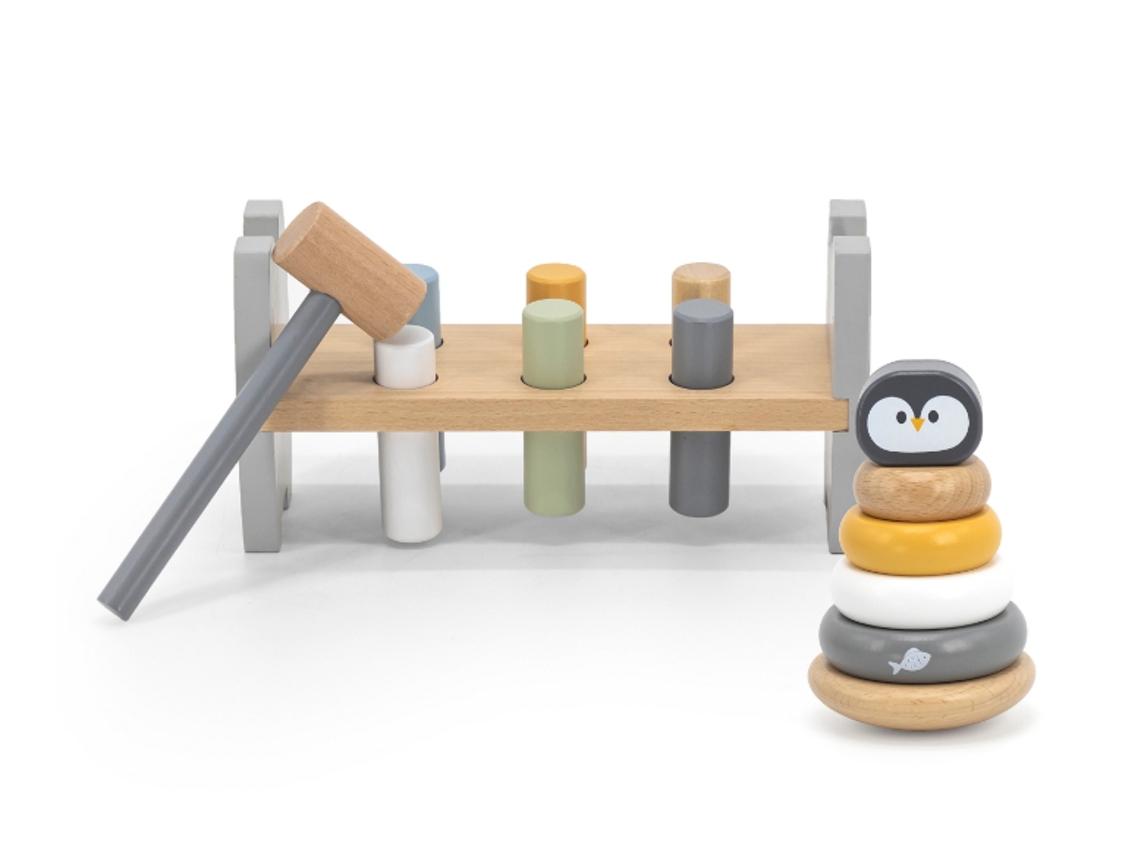 Conjunto empilhável e martelo Viga Pinguim