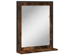Bathroom Mirror, Bathroom Mirrors Vidaxl Marrom Madeira Processada (n/a)