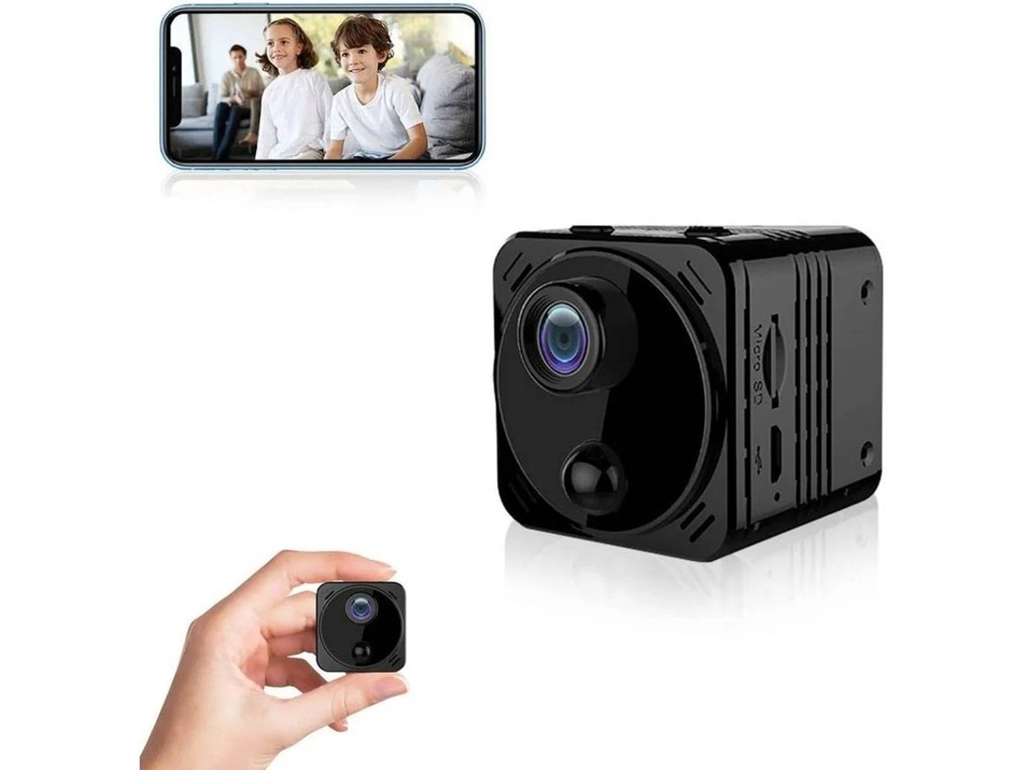 Mini câmera espiã 4K HD Wifi visão noturna controle remoto infravermelho celular longa duração preto Bestvite