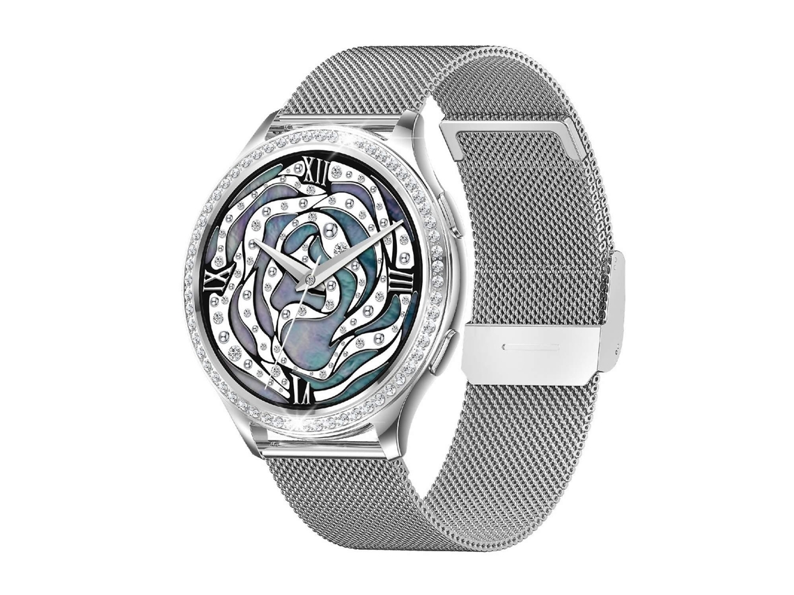 Pulseira de malha de aço para relógio inteligente Ak53 IP67 de 1,32 polegadas VONKELIOS