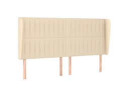 Cabeceira de Cama com Abas Tecido Creme MAISON EXCLUSIVE (203x23x118 cm)