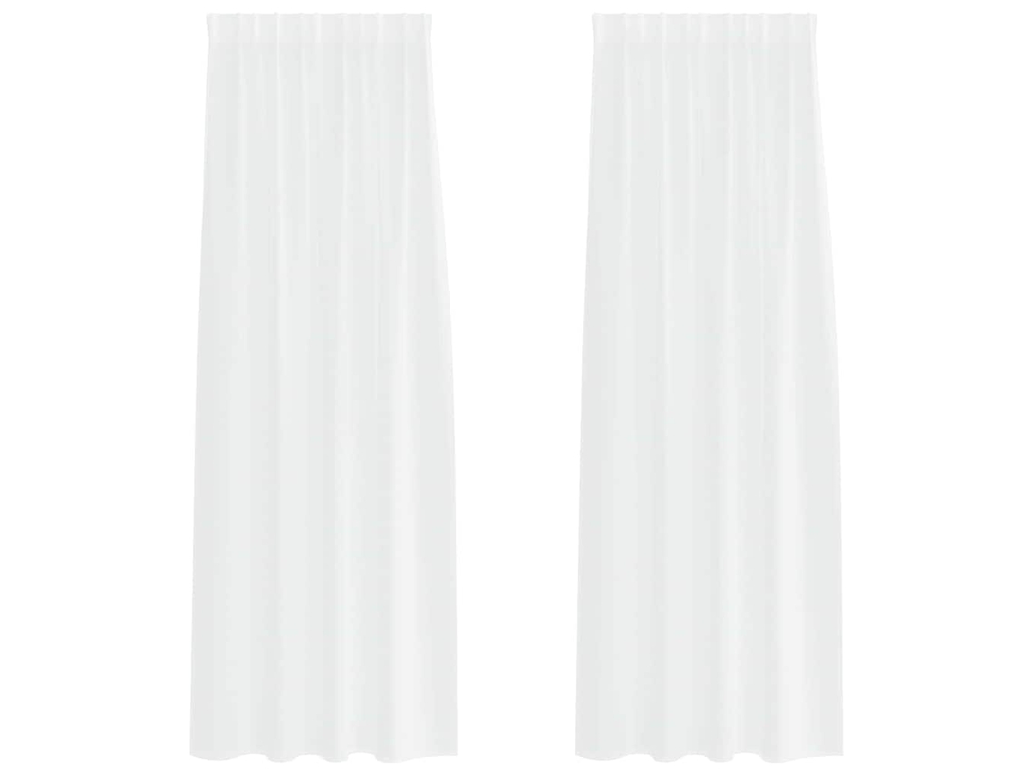 Maison Exclusive - Cortina De Voile 2 Pcs Branco 225 X 140 Cm Poliéster