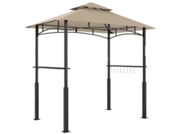 Gazebo de Churrasco Dois Andares, Toldo, Iluminação Led, Cáqui SINI TECH STORE