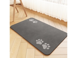 Tapete Absorvente Cinza Escuro para Animais de Estimação, para Tigelas de Comida e Água, com Base de Borracha Impermeável AQUAFORGE