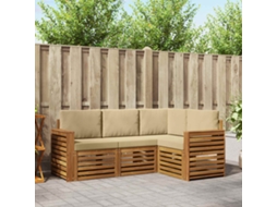Vidaxl Conjuntos De Sofás Com Almofada 4 Pcs Natural E Bege