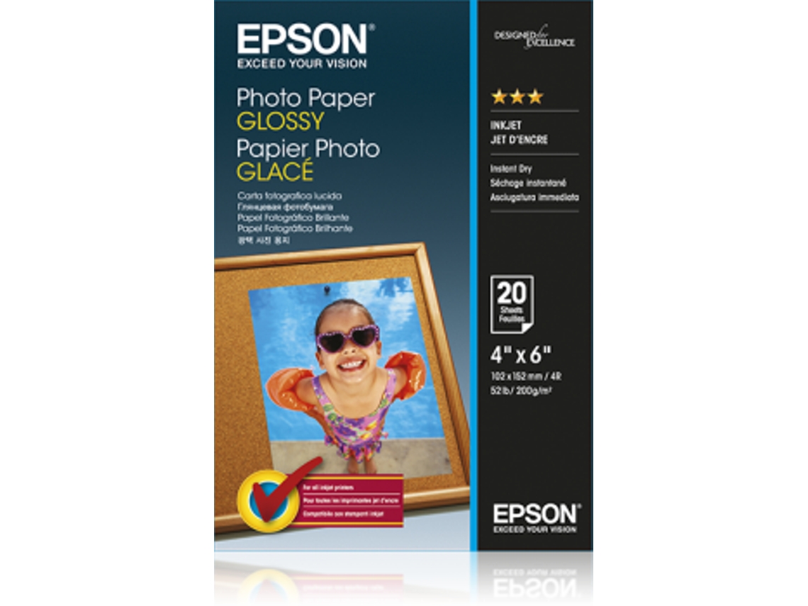 Papel Fotográfico EPSON Glossy 10x15 20FLS