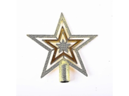 Enfeite De Árvore De Natal Em Forma De Estrela Com Glitter Inquebrável Pxcl Olysi Shop (1 Peça, Dourado)