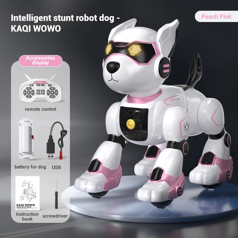Animal de Estimação Eletrônico Inteligente Ativado por Voz para Crianças Brinquedo Educativo com Programação Inteligente MDUG (rosa)