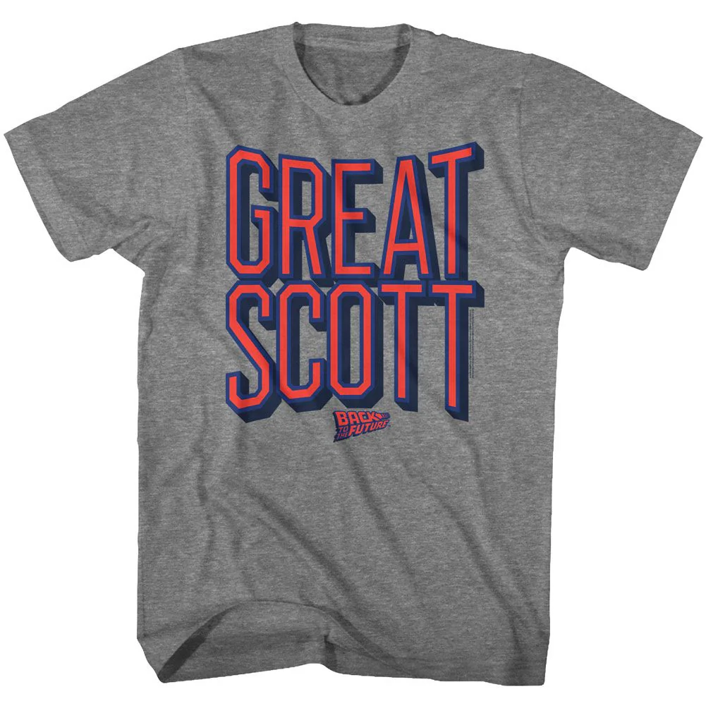Unisex Adult T-shirt Rockinstone Back To The Future Movie Great Scott Heather Graphite Sizexxl