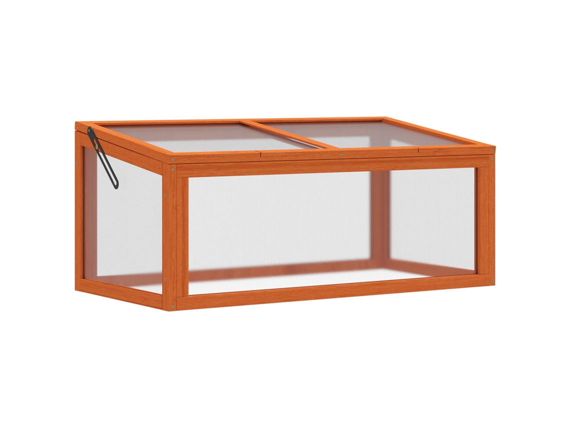 Estufa Fria Madeira Policarbonato 90x46x40cm Laranja VELTRIX