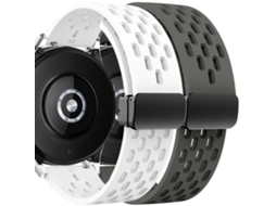 Pack 2X Bracelete Snapflow para Garmin Forerunner 55 Branco e Cinzento ANTIIMPACTO!