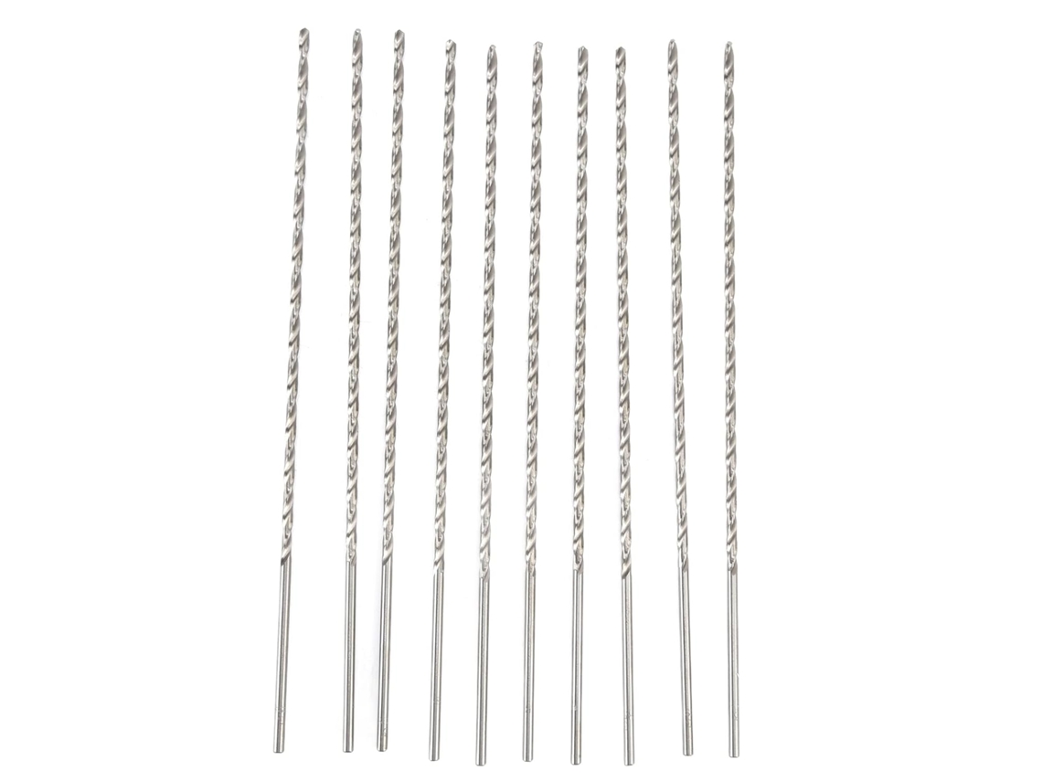 Conjunto De 10 Brocas Hss Extra Longas Alta Precisão Para Aço