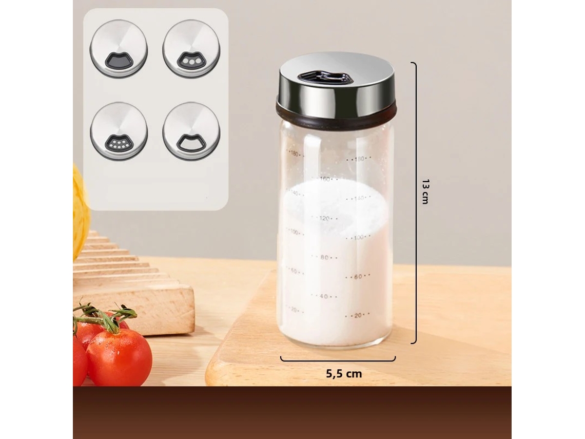 Frasco para Condimentos em Vidro Borossilicato de Alta Qualidade , Transparente, com Tampa de Rosca. MDUG (200 Ml)