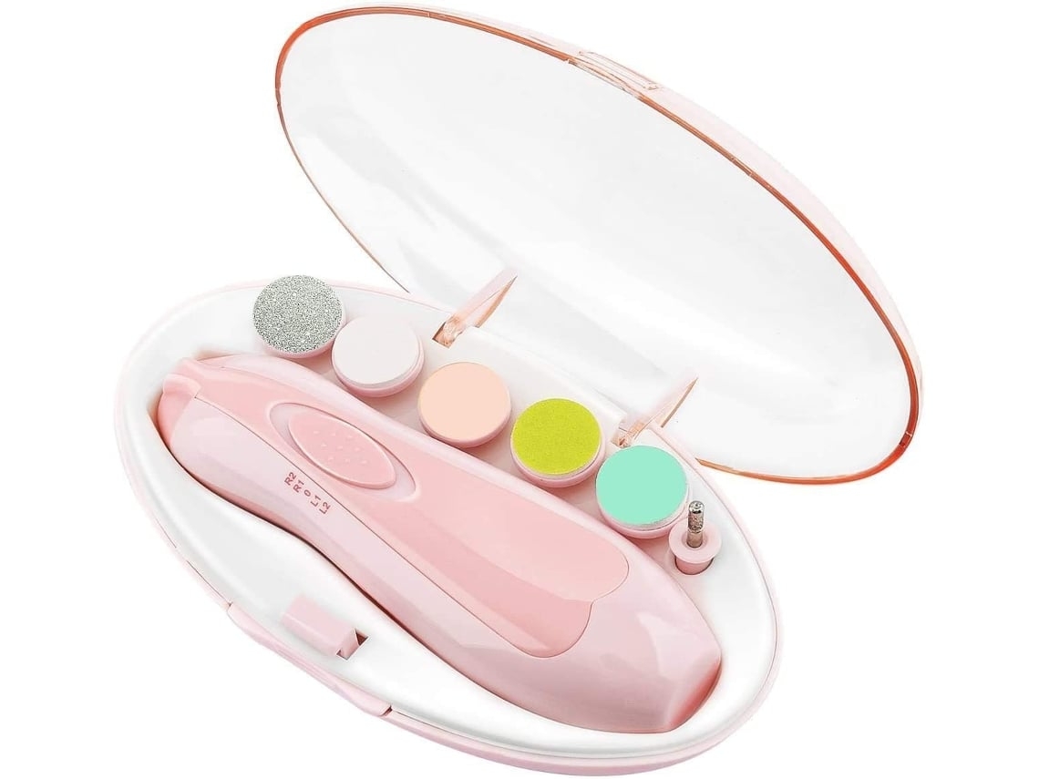 Ferramenta Elétrica De Manicure Para Bebês 6 Em 1 Com Cortador De Unhas Com Luz L Para Recém-nascidos E Adultos Rosa*