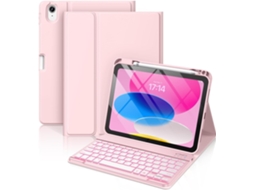 Capa Com Teclado Bluetooth Retroiluminado Para Redmi Pad 2 11 Polegadas Caneta Stylus Não Incluída (português-rosa)