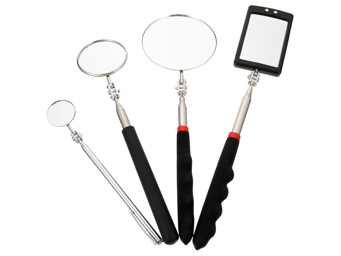 Conjunto De 4 Espelhos Telescópicos Iluminados Para Inspeção De Veículos.