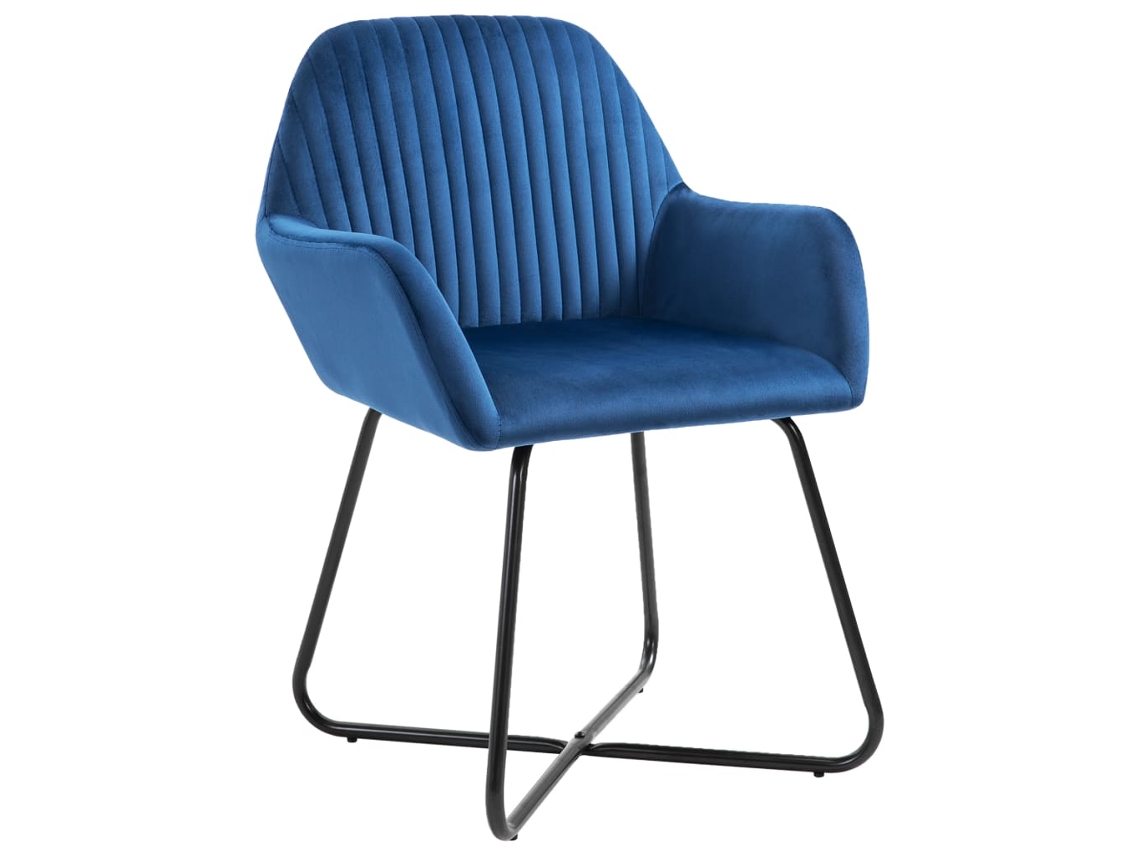 2 Pcs Cadeiras De Jantar | Cadeira De Refeição | Cadeira De Cozinha Veludo Azul