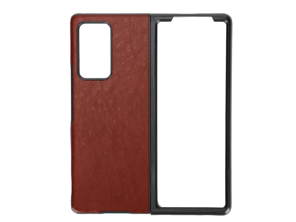 Capa De Couro Para Samsung Galaxy Z Fold 2 Protetora Anti-choque Case Shell Marrom