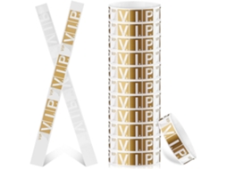 Pulseiras De Papel Sintético Dourado Lalafina 100 Para Eventos, Impressão Nítida, Ideais Para Shows, Bares E Festas