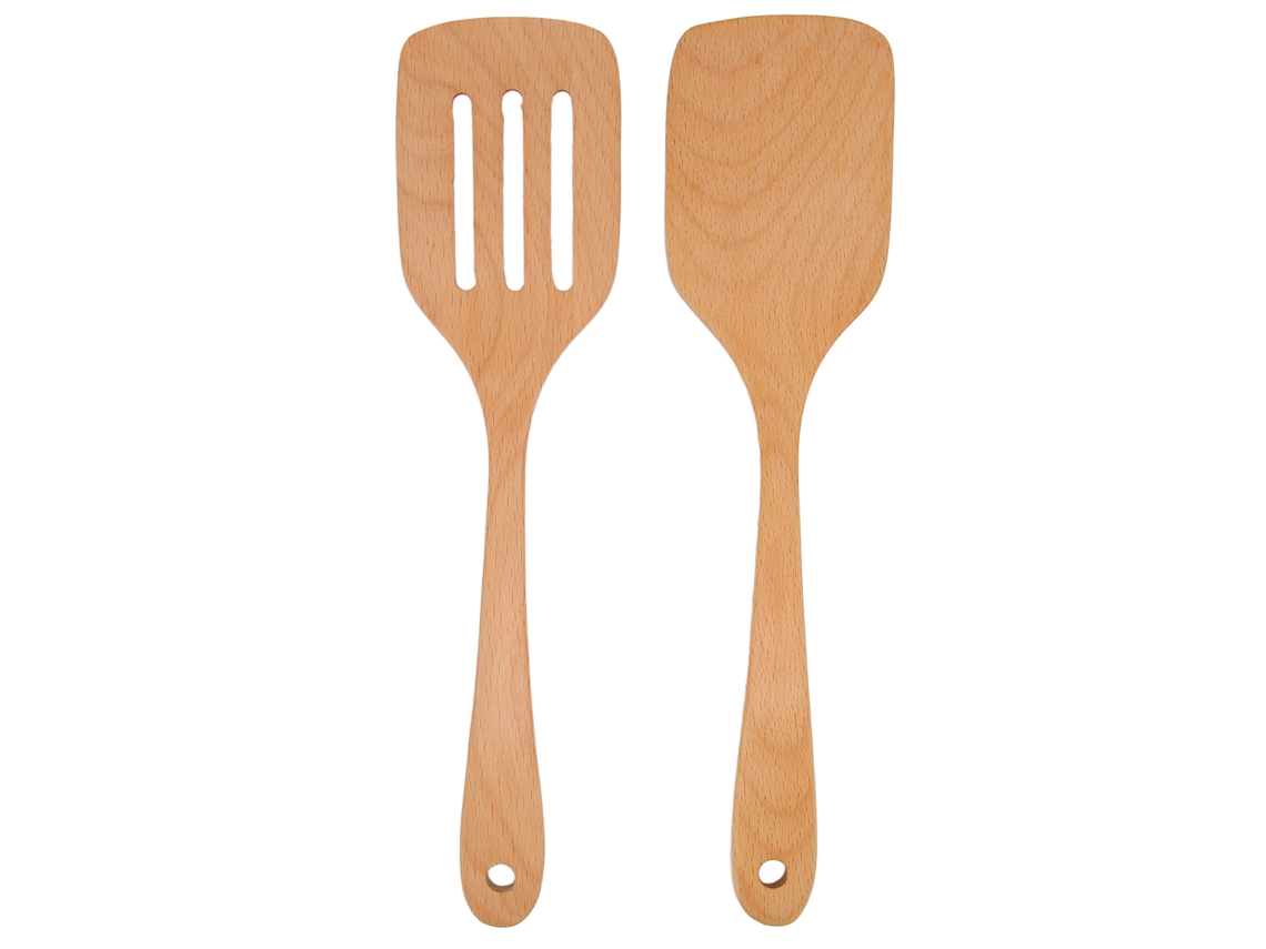 2pcs de espátula de madeira resistente ao calor, utensílios de cozinha para uso doméstico | S/MARCA