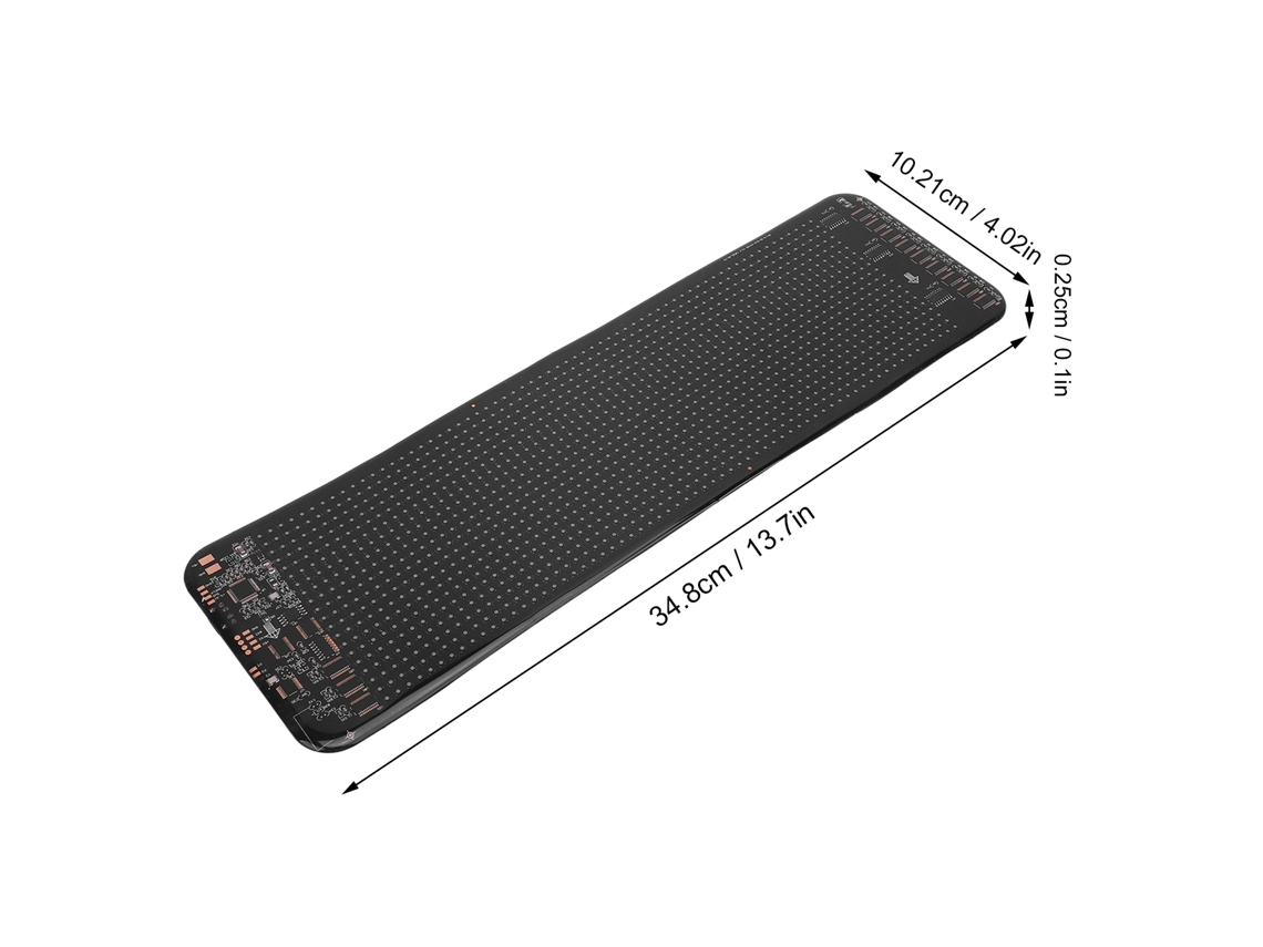 Painel Led Flexível Para Carro 2 Set, 64x20 Pontos, Controle Por App, Tela Programável 13.70x4.02in, Dc5v 3a