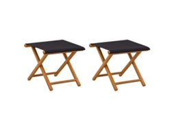 Maison Exclusive - Cadeira De Deck 2 Pcs Madeira Sólida De Eucalipto Preto