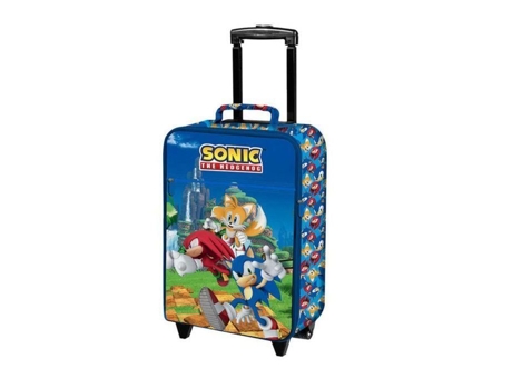 Mala Ajustável Unissexo Sonic Carrinho Semirrígida Alça Frontal Poliéster Azul (x18 Cm)