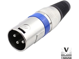 G-Fps103A :Ficha Xlr 3P Macho Niquelada com Guarda Cabo Vsound