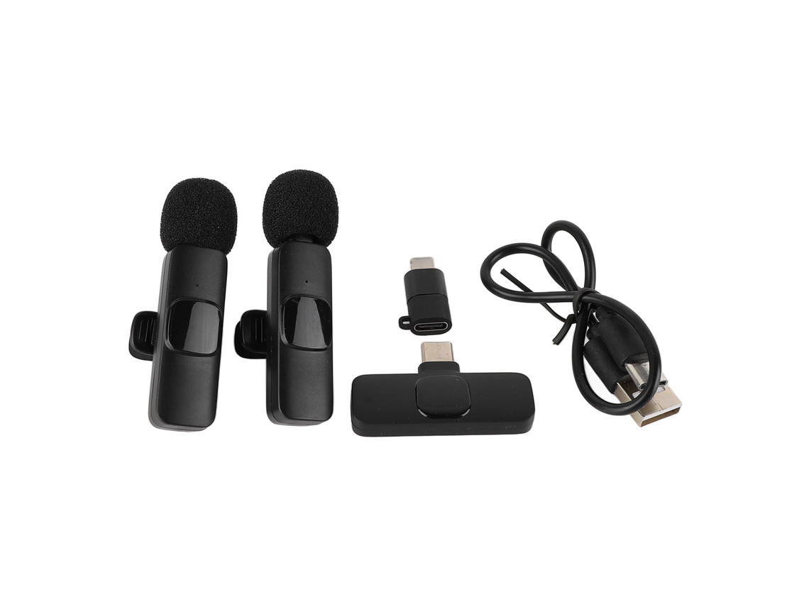 Mali microfone Lavalier Sem Fio K9 com Redução de Ruído Bateria Integrada para Type C e Interface Ios