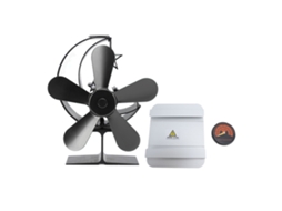 Ventilador de Lenha 5 Lâminas com Termômetro Preto Calor
