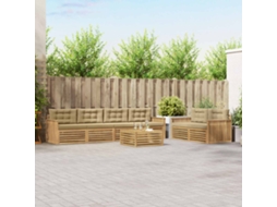 Vidaxl Conjunto De Sofás Para Exterior 7 Unid. Branco E Bege