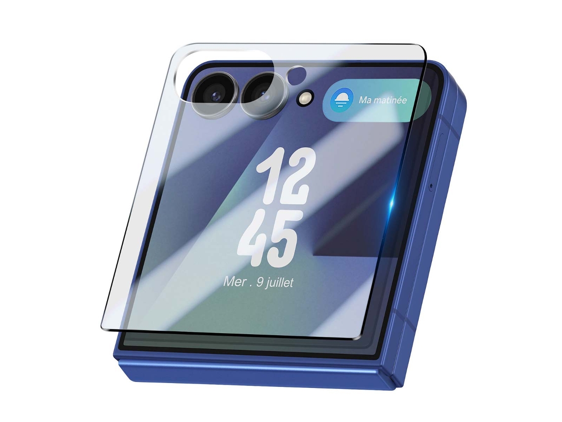 Avizar Película De Vidro Para Ecrã Externo Samsung Galaxy Z Flip 7 5g Preto Transparente