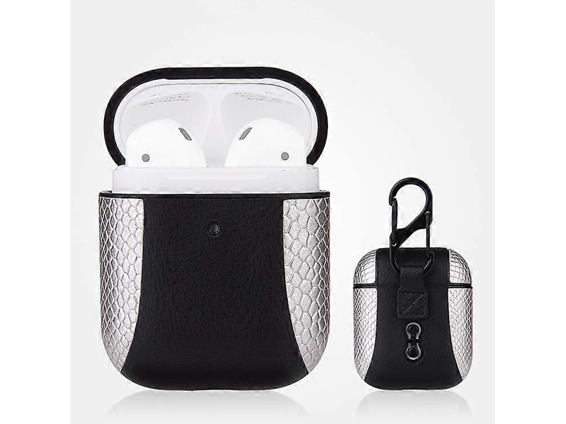 Capa Protetora De Couro Com Aba Articulada E Cores Combinando Para Fones De Ouvido Apple Airpods 1/2, À Prova De Choque.