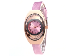 Relógio de Pulso Feminino Business Analógico Quartzo Rosa com Pulseira de Cinto