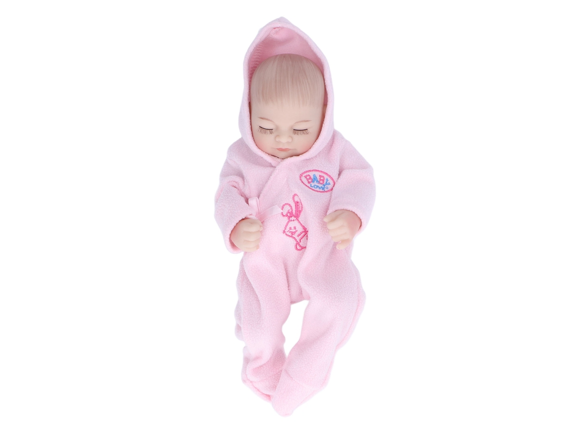 Boneca Bebê Realista 10 Polegadas Silicone Macia Detalhes Faciais Delicados Lavável Com Pijama Rosa