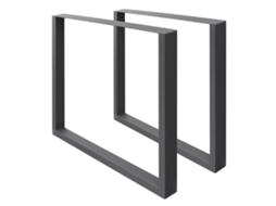 Conjunto de 2 Pés de mesa industriais ECD 60 x 72 cm pó antracite a aço de design quadrado